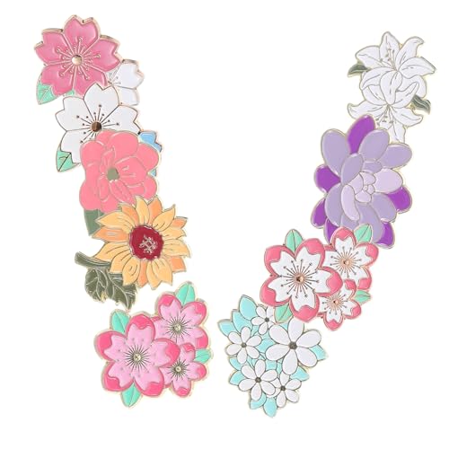 Warmhm 9 Stück Hut Tulpenblumen Jacken Hüte Sommerjacke Partykleidung Niedliche Kirsche Gemischte Emaille Blüten Kleid Lustige Accessoires Taschen Für DIY Mädchen Frühling Schmuck Tasche von Warmhm