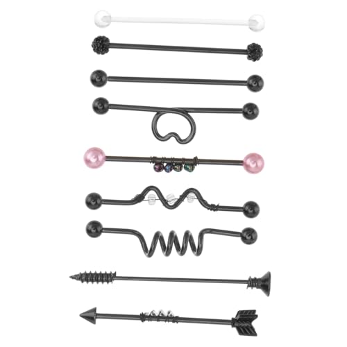 Warmhm 9 Stück Teiliges Set Edelstahl Ohrstecker Lang Industrial Stil Unisex Ohrschmuck Punk Design Für Damen Herren Alltag Party Schmuck Warmhm 9 Stück Teiliges Set Edelstahl Ohrstecker Lang Industrial Stil Unisex Ohrschmuck Punk Design Für Damen Herren Alltag Party Schmuck von Warmhm