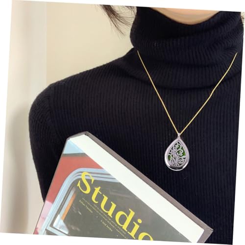 Warmhm Ätherische Öl Halskette Edelstahl Hohl Anhänger Tropfenform Aromatherapie Schmuck Damen Herren Aromatherapie Diffusor Zufällige Farbe Zufällige Farbe von Warmhm