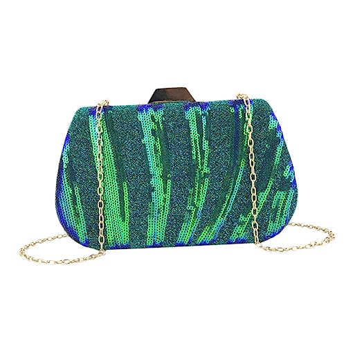 Warmhm Abendtasche Damen Clutch aus Synthetischem Material mit Grünen Pailletten Modische Handtasche für Party Hochzeit und Festliche Anlässe Mittlere Kapazität Langlebig und Angenehm zu von Warmhm