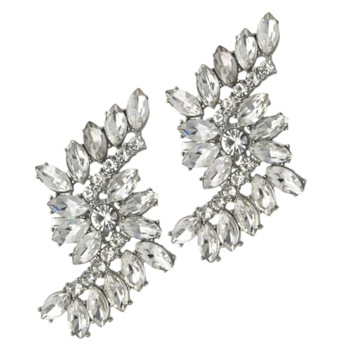 Warmhm Abnehmbare Schuhclips für Damen Hochzeitsschmuck Vielseitige Dekoration für High Heels Eleganter Weißer Metallschuh Clip als Modisches Accessoire für Pumps und Festliche Anlässe von Warmhm