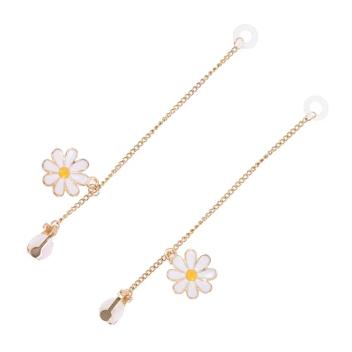 Warmhm Anti lost Earphone Clips mit Süßer Gänseblümchen kette Kabelloser Ohrhalter Frei von Ohrloch Strapazierfähige Ohrclips für Sicheren Halt Einfach zu Befestigen Entfernen Weiß von Warmhm
