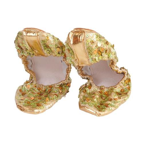 Warmhm Anti rutsch Latin Tanzschuhe Damen Gold Glitzer Rundsohle S für Ballett Yoga und Tanztraining Strapazierfähiges Material Leicht und Schmerzlindernd Warmhm Anti rutsch Latin Tanzschuhe Damen Gold Glitzer Rundsohle S für Ballett Yoga und Tanztraining Strapazierfähiges Material Leicht und Schmerzlindernd von Warmhm