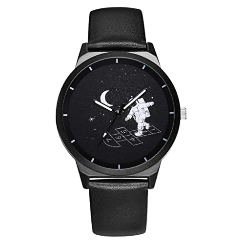 Warmhm Astronauten Uhr Mit Lederband Display-uhr Für Damen Und Herren Astronautenuhr Armbanduhr Für Damen Uhr Mit Professionellem Mechanischem Mechanismus von Warmhm