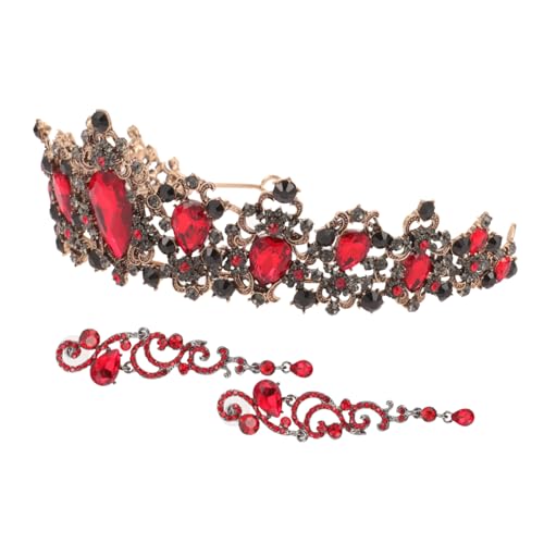 Warmhm Barock Schmuckset mit Strass Hochzeit Haarkrone und Ohrringe für Braut und Brautjungfern Leichtes Legierungs Diadem Festlich für Polterabend Jga und Besondere Anlässe von Warmhm