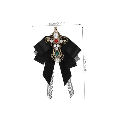 Warmhm Barock Stil Brosche Damen Große Schleifenbrosche mit Kreuz Design Eleganter Vintage Corsage Anstecker für Kleidung Hüte Kleider Wiederverwendbar für Partys und Meetings von Warmhm