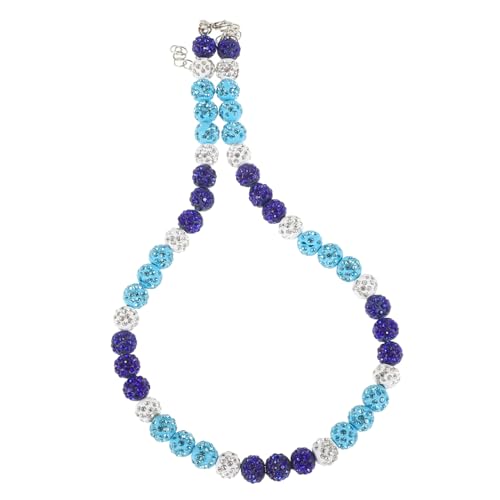 Warmhm Baseball Halskette für Athleten mit Bunten Strassperlen Blaue Hip Schmuck Modische Herren und Damen Kette Stylisches Geschenk für Sportliebhaber von Warmhm