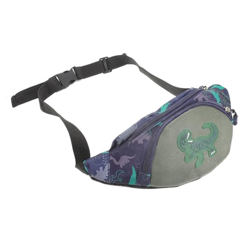 Warmhm Bauchtasche Dinosaurier Verstellbar Leicht Canvas Umhängetasche mit Mehreren Fächern für Jungen Mädchen Kleinkinder Ausflug Camping Alltag von Warmhm