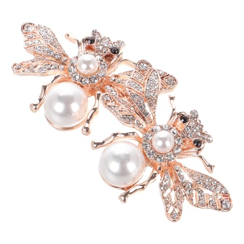 Warmhm Biene Schuhclips mit Funkelnden Strasssteinen Abnehmbare Schuhdekoration für Damen Vielseitige Schuhschmuck Accessoires für Flats Pumps Boots und Brautschuhe Goldfarben von Warmhm