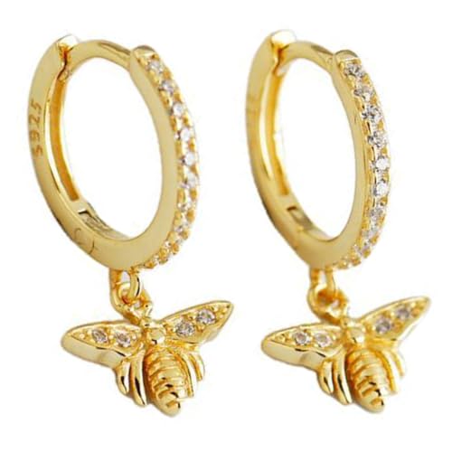 Warmhm Bienen Ohrringe Damen Creolen Modisch Leicht Langlebig Bienenförmiger Schmuck für Frauen Teenager Stilvolle Ohrschmuck von Warmhm