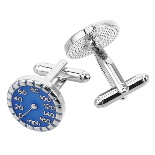 Warmhm Manschettenknöpfe Für Herren Aus Metall Mit Tachometer-motiv Blauen Akzenten Für Formelle Anlässe Und Geschäftstreffen Als Hemd-accessoires Für Bräutigam Und Ehemann von Warmhm