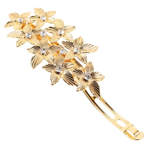 Warmhm Strass Haarspange Blumen Design für Damen Metall Haarclip mit Schmucksteinen Eleganter Haarschmuck für Hochzeiten und Feste von Warmhm