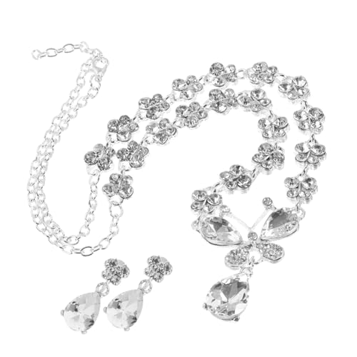 Warmhm Bohemian Stil Schmuckset Damen Teiliges mit Schmetterling Anhänger und Strass Ohrschmuck Leichtes Bequemes Design für Hochzeit Geburtstag Party von Warmhm