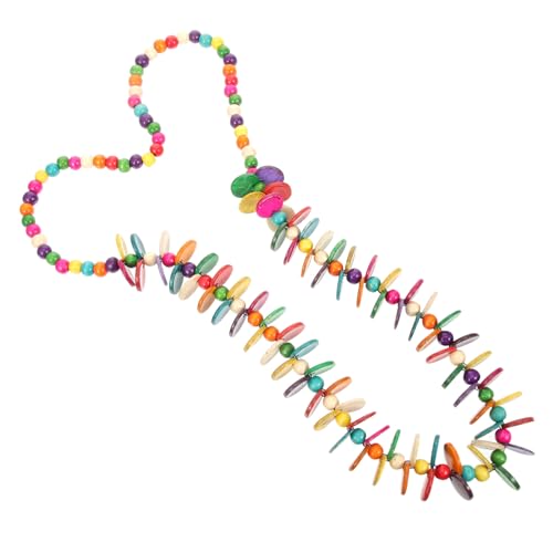 Warmhm Boho Lange Bunte Perlenkette Damen Kokosnuss Halskette Modischer Ethno Schmuck für Alltag Urlaub von Warmhm