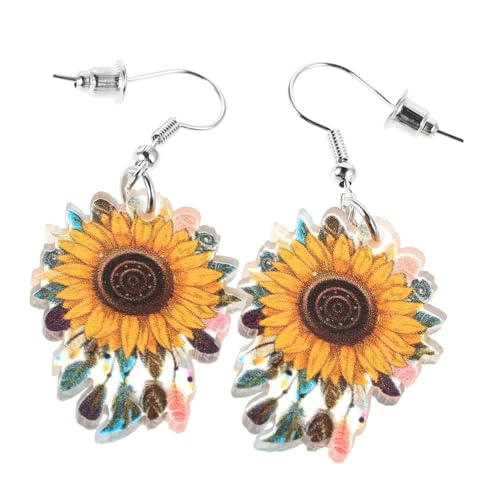 Warmhm Sonnenblumen Ohrringe Damen Boho Hängende Ohrringe Aus Acryl Einzigartiger Floraler Schmuck Für Frühling Und Sommermode Trendige Ethno-ohrringe von Warmhm