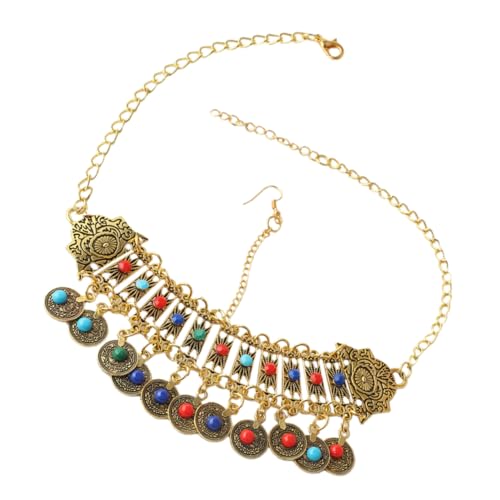Warmhm Boho Vintage Halskette und Haarschmuck für Damen Vielseitiger Statement Schmuck aus Zinklegierung Leicht und Hautfreundlich für Braut Brautjungfer und Frisuren von Warmhm