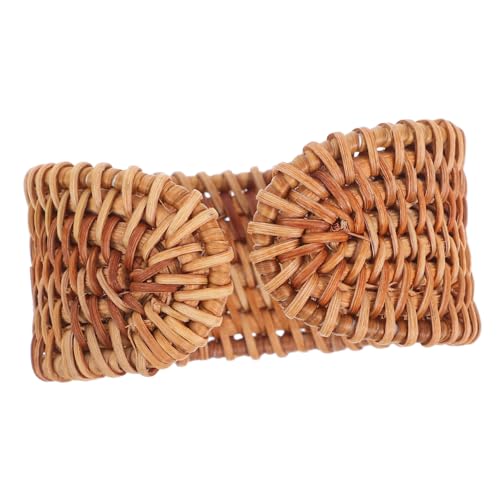 Warmhm Boho Wicker Geflochtenes Armband Damen Handgefertigt Leichtes Rattan Flechtarmband Sommer Statement Geflochtenes Schmuckstück von Warmhm