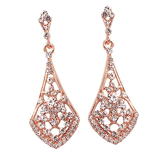 Warmhm Braut Ohrringe mit Funkelnden Strasssteinen Roségoldfarbene Ohrhänger für Damen Hypoallergene Schmuckstücke Vielseitig Tragbar für Frauen Jeden Alters Warmhm Braut Ohrringe mit Funkelnden Strasssteinen Roségoldfarbene Ohrhänger für Damen Hypoallergene Schmuckstücke Vielseitig Tragbar für Frauen Jeden Alters von Warmhm