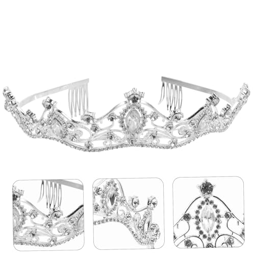 Warmhm Braut Tiara Krone Silber Strass Glänzend Hochzeit Kopfschmuck Festlicher Haarschmuck für Bräute Brautjungfern und Besondere Anlässe von Warmhm