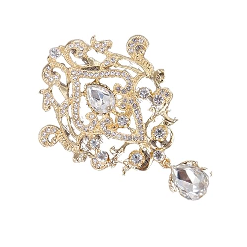 Warmhm Brosche Damen Anstecknadel mit Funkelnden Kristallen Schmucknadel für Hochzeit Party Hochwertige Goldoptik Accessoire für Kleidung und Schal von Warmhm