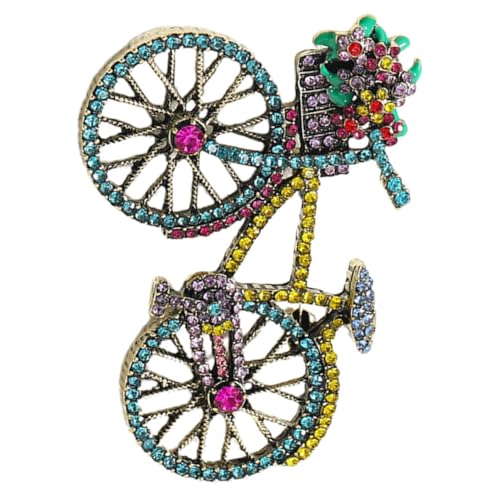 Warmhm Brosche Fahrradform mit Strasssteinen Leichte Anstecknadel für Frauen zur Verschönerung von Kleidung Taschen Schals und Rostfrei und Sicher im Gebrauch von Warmhm