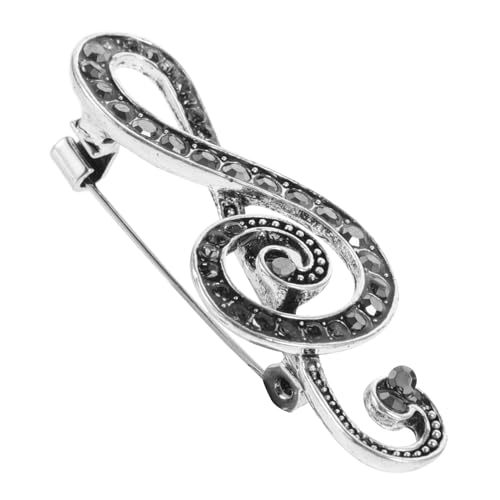Warmhm Strass Brosche Musiknote für Damen und Herren Anstecknadel Metall Festival Brosche Schmuck für Kleidung Geschenkidee für Musikliebhaber von Warmhm