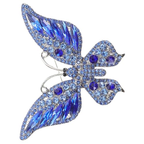 Warmhm Brosche Strass Schmetterling Stilvolle Anstecknadel für Damen Modisches Accessoire für Kleidung und Schals Langlebig Funkelt mit Brillanten Rhinestones Vielseitig Einsetzbar für von Warmhm