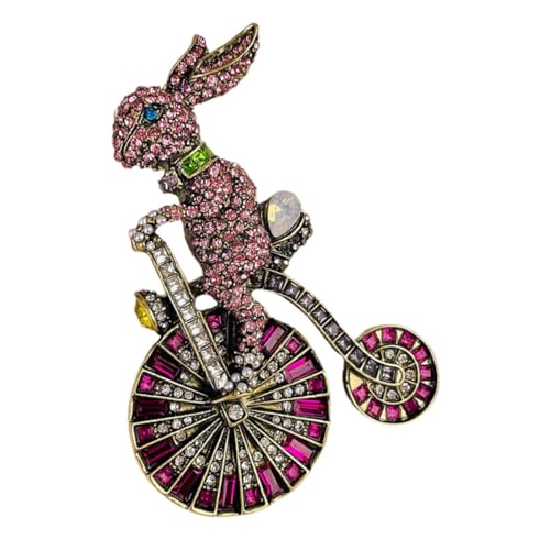 Warmhm Bunny Brosche Strass Anstecknadel Zinklegierung Tierbrosche für Damen Vintage Kragennadel für Kleidung Taschen Schals Dekoration für Besondere Anlässe von Warmhm