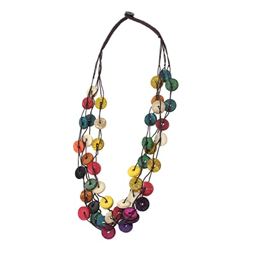 Warmhm Böhmische Halskette Mit Kokosnuss-muschel Gewebter Ketten-design Farbenfroher Anhänger Vintage Stil Für Frauen Und Mädchen von Warmhm