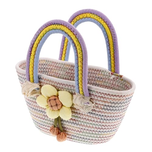 Warmhm Bunte Handgewebte Umhängetasche Damen Tasche Vintage Schultertasche für Alltag Sommer Strand mit Langlebigem Material und Modischem Regenbogen Design von Warmhm
