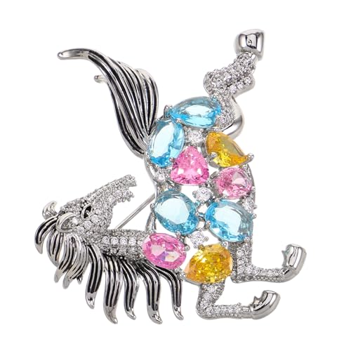 Warmhm Bunte Pferdebrosche Strass Brosche Anstecknadel Pferdebrosche Anstecknadel Kleiderbrosche Pferde Reversnadel Tier Für Herren Elegante von Warmhm