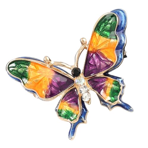 Warmhm Bunte Schmetterlingsbrosche Damen Anstecknadel aus Legierung mit Strass und Perlen Modischer Lapel Pin für Kleidung Schmuck für Geburtstag Alltag und Besondere Anlässe von Warmhm