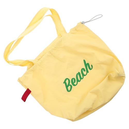 Warmhm Canvas Tote Bag Damen Große Kapazität Schultertasche Sommer Strandtasche Trendige Stofftasche Casual Shopper Tasche Gelb Robust Vielseitig von Warmhm