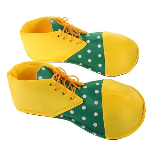 Warmhm Clown Schuhe Damen und Herren Einstellbare Bühnenschuhe mit Punkten Langlebig und Wiederverwendbar für Halloween Karneval Kostümpartys und Fasching von Warmhm