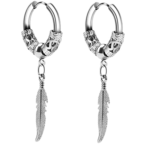 Warmhm Creolen Ohrringe mit Anhänger Damen Herren Modisch Leicht Tragbar Hoops Ohrschmuck Für Alltag und Festliche Anlässe von Warmhm