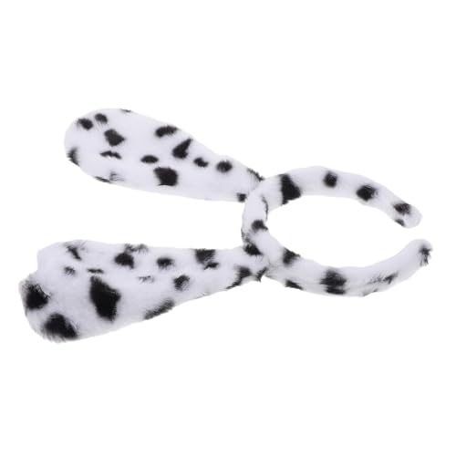 Warmhm Dalmatian Hundeohren Haarreifen Flauschiges Tier Stirnband für Cosplay Halloween und Partys Bequemes Design für Erwachsene für Live Streaming und Conventions von Warmhm