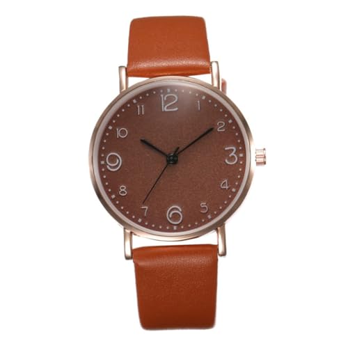Warmhm Damen Armbanduhr mit Lederarmband Quarzuhr für Freizeit Schule und Partys Elegantes Design für Studenten und Frauen Perfektes für Geburtstage und Neujahr von Warmhm