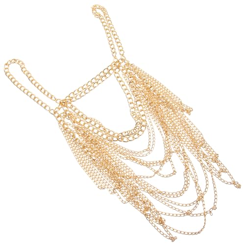 Warmhm Damen Body Chain Ketten Schmuck Mehrschichtig Elegant Verstellbar Schulterkette für Strandparty Club Nachtveranstaltung Bikini Zubehör von Warmhm