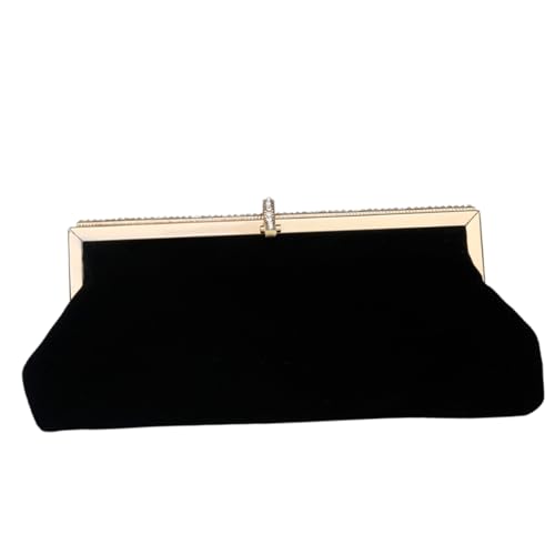 Warmhm Damen Clutch Abendtasche aus Schwarzem Samt mit Funkelnden Strasssteinen Kompakte Party Handtasche für Hochzeit Cocktail und Festliche Anlässe als Kosmetik Aufbewahrungstasche von Warmhm