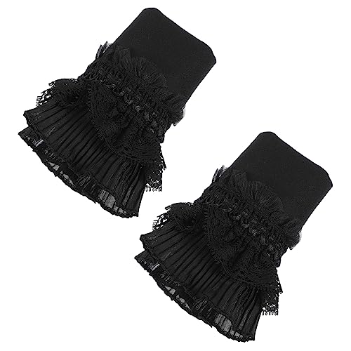Warmhm Damen Fake Ärmel mit Eleganter Spitzenverzierung Abnehmbare Rüschenmanschetten für Pullover und Kleider für und Vielseitige Outfits von Warmhm