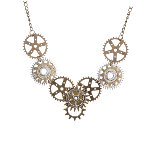 Warmhm Steampunk Kette Damen Mit Gear Anhänger Kreative Halsschmuck Aus Elegante Geschenkkette Für Frauen Passend Zu Abendkleidern Und Partys von Warmhm