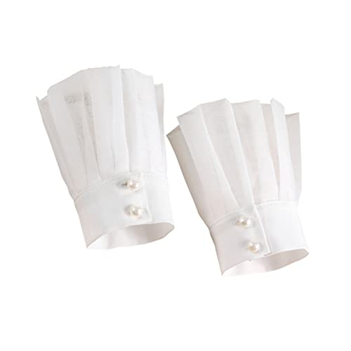 Warmhm Chic Abnehmbare Chiffon Manschetten Für Damen Weiße Dekorative Handgelenkmanschetten Einzigartige Kleidung Accessoires Für Pullover Und Kleider Für Partys Und Freizeit Weiche von Warmhm