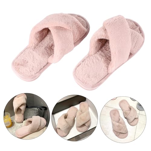 Warmhm Damen Hausschuhe Winter Warm Flauschig Offene Zehen Komfortable Rutschfeste Pantoffeln Ergonomisch Geformt Für Zuhause Herbst Und Winter von Warmhm
