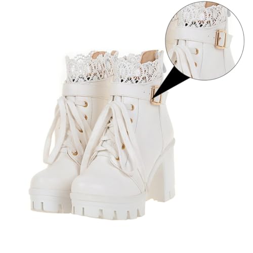 Warmhm Damen Kurzstiefel mit Bequemem Chunky Heel Leichte Stiefeletten für Herbst und Winter Modische Niedrige Absatzschuhe Vielseitig Kombinierbar für Alltag und Festliche Anlässe von Warmhm