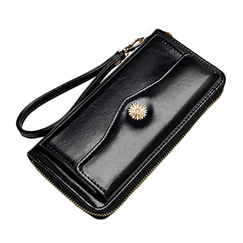 Warmhm Damen Langbörse mit Großem Fassungsvermögen Leichte Geldbörse mit Reißverschluss Handtasche für Alltag Reisen und Shopping Elegantes Design Vielseitig Einsetzbar von Warmhm