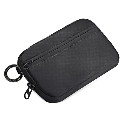 Warmhm Damen Nylon Wristlet Geldbörse mit Reißverschluss Geräumige Münztasche mit Mehreren Fächern Tragbare Clutch für Alltag Reisen und Partys Handliche Portemonnaie mit von Warmhm