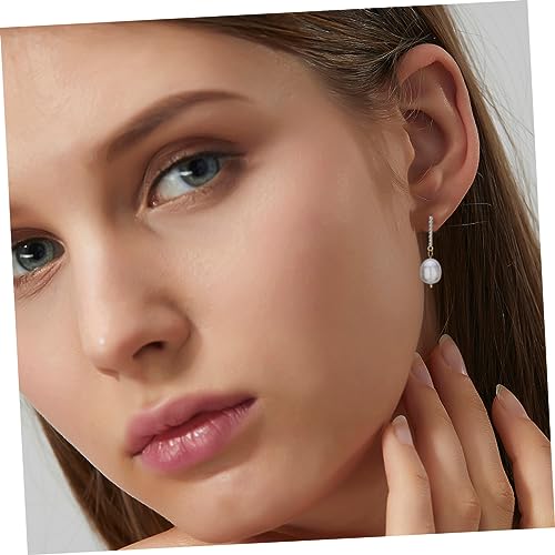 Warmhm Damen Ohrhänger mit Natürlichen Süßwasserperlen Ovaler Form Langer Dangle Ohrring Modischer Schmuck für Alltag Party und Besondere Anlässe von Warmhm