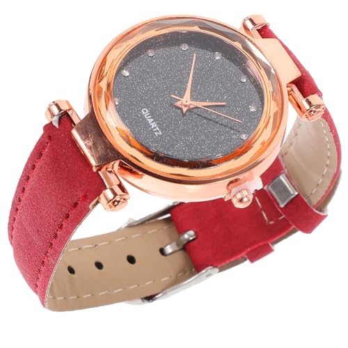 Warmhm Damen Retro Quarz Armbanduhr Mit Strass Leuchtende Armbanduhr Für Frauen Verstellbares Kunstleder Armband Modische Damen Uhr Für Alltag Und Besondere Anlässe von Warmhm