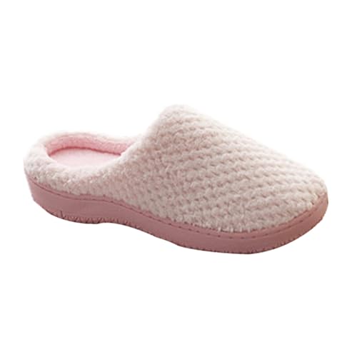 Warmhm Damen Winterpantoffeln aus Baumwolle Leichte Warme Memory schaum Hausschuhe mit Rutschfester Sohle Weiche Atmungsaktive Indoor Slipper für Herbst und Winter von Warmhm