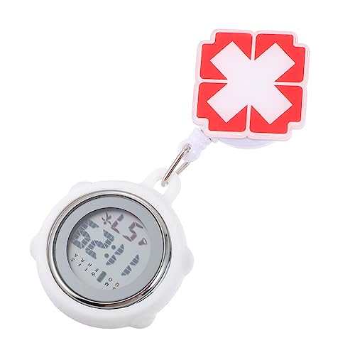 Warmhm Digitale Taschenuhr Ansteckuhr mit Kalender und Wecker Glatte Hängenuhr Silikon für Pflegekräfte Geringe Energieverbrauch Handgefertigte Schwesternuhr für Damen und Herren von Warmhm